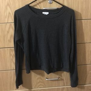 Charcoal Full Tilt Cropped Long Sleeve Crewneck